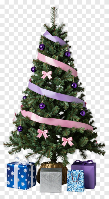 Decorated Christmas Tree With Gifts PNG