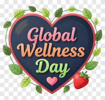 Global Wellness Day Heart Design PNG