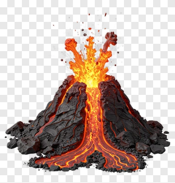 Volcano Erupting Lava PNG