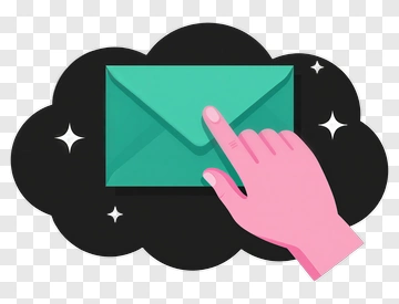 Hand Interacting With An Envelope In A Cloud PNG