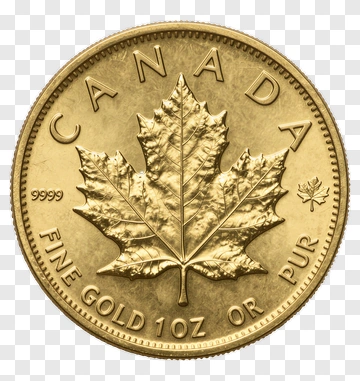 Gold Canadian Maple Leaf Coin PNG