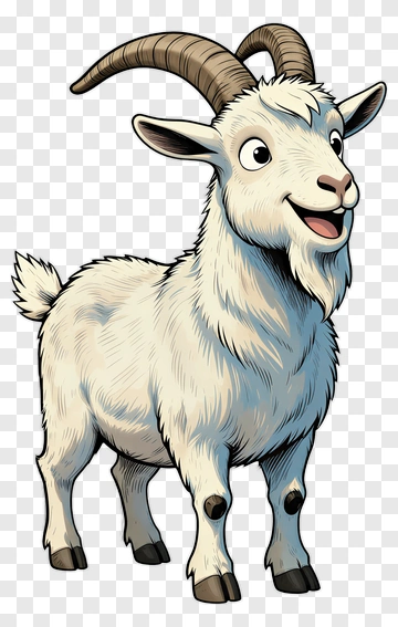 Cartoon Goat Smiling PNG