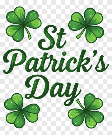 St Patrick's Day Design With Shamrocks PNG