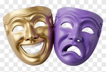 Theatrical Masks Representing Comedy And Tragedy PNG