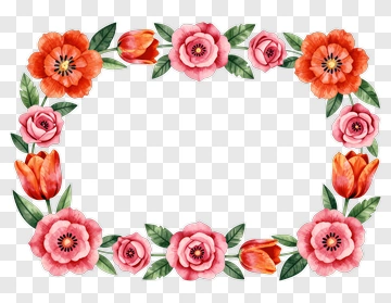 Colorful Floral Frame PNG