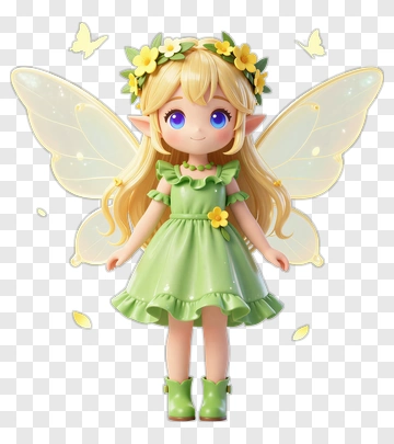 Cartoon Fairy With Butterfly Wings PNG