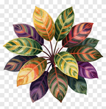 Colorful Leaves Arrangement PNG