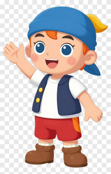 Cartoon Boy Waving Hello PNG