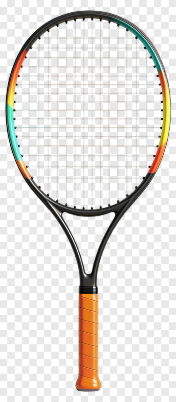 Tennis Racket With Colorful Design PNG