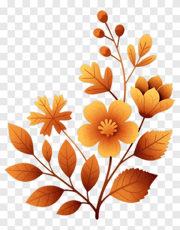 Colorful Autumn Flower Bouquet PNG