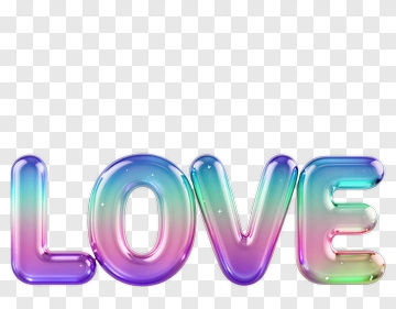 Colorful Love Text PNG