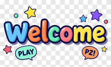 Colorful Welcome Sign With Play And Pz Bubbles PNG