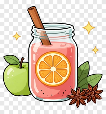 Colorful Smoothie In A Jar With Apple And Star Anise PNG