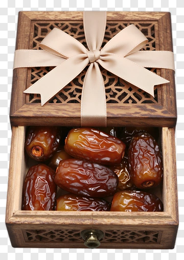 Wooden Box Filled With Dates PNG