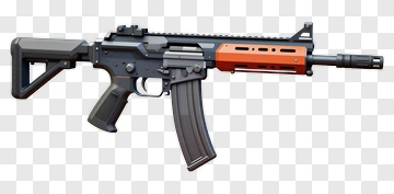 Assault Rifle With Orange Accents PNG