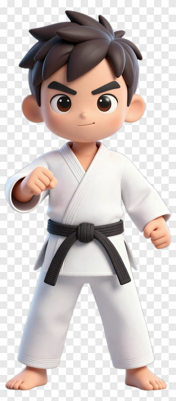 Cartoon Karate Kid In A White Gi PNG
