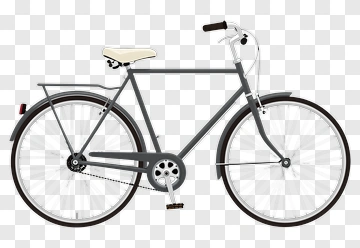 Bicycle With Gray Frame And White Seat PNG