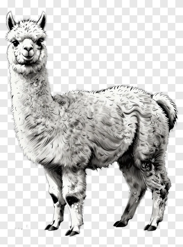 Illustration Of A Llama PNG