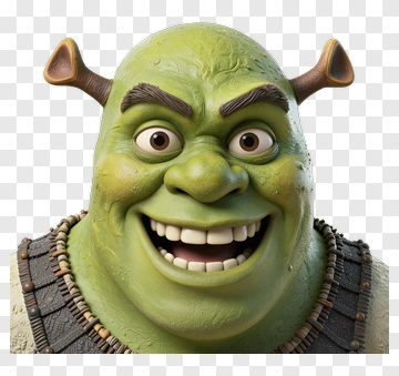 3D Shrek Character Smiling PNG