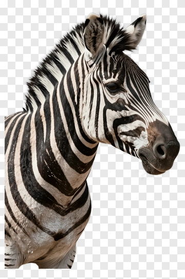 Zebra With Striking Black And White Stripes PNG