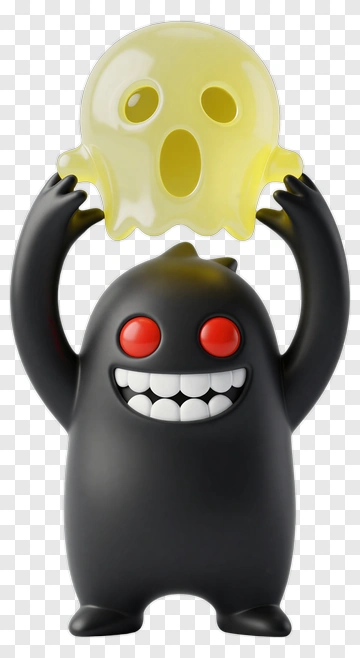 Cartoon Ghost Holding A Yellow Skull PNG