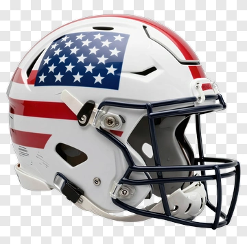 Football Helmet With American Flag Design PNG