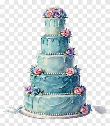 Elegant Wedding Cake With Roses PNG