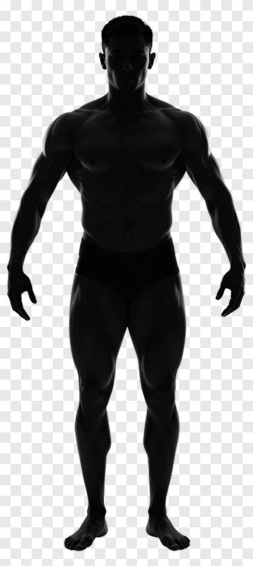 Silhouette Of A Muscular Man PNG