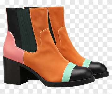 Colorful Ankle Boots With Block Heels PNG