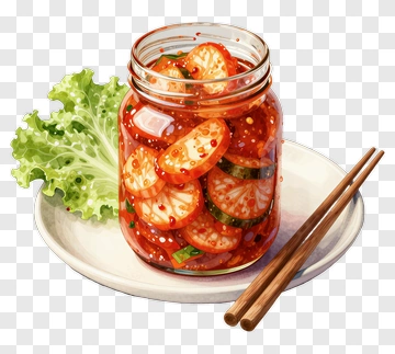 Jar Of Pickled Vegetables With Lettuce PNG