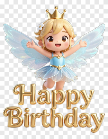 Cartoon Fairy Celebrating A Happy Birthday PNG
