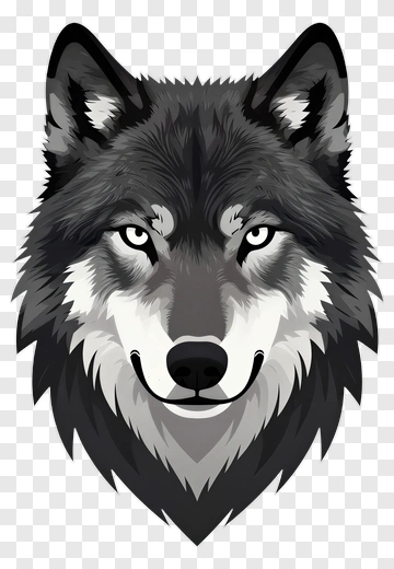 Realistic Wolf Head Illustration PNG