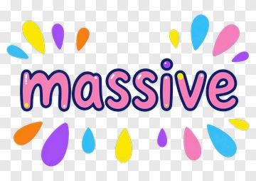 Colorful Massive Text With Decorative Drops PNG