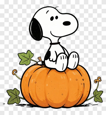 Cartoon Dog Sitting On A Pumpkin PNG