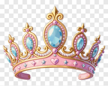 Colorful Crown With Gems PNG