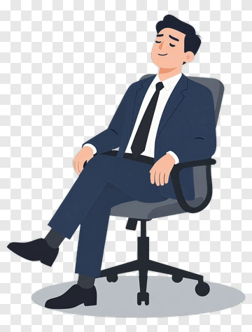 Businessman Sitting In A Chair PNG