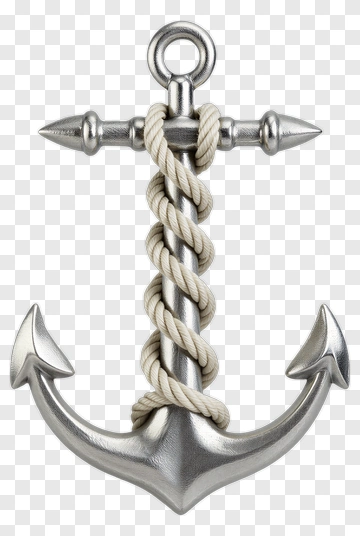 Metal Anchor With Rope PNG