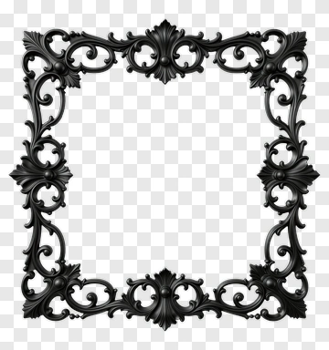 Ornate Black Frame PNG