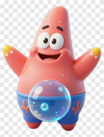 Cartoon Starfish Holding A Bubble PNG