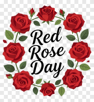 Red Rose Day Floral Arrangement PNG