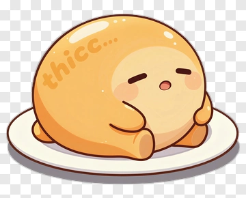 Cartoon Chubby Character On A Plate PNG