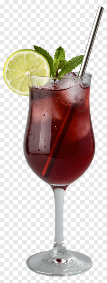 Refreshing Cocktail In A Glass With Lime And Mint PNG