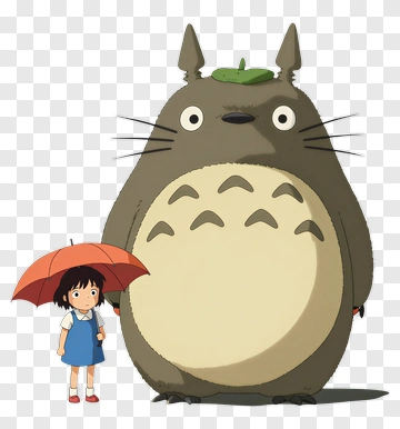 Girl Holding An Umbrella With Totoro PNG