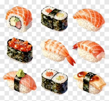 Assorted Sushi Platter PNG