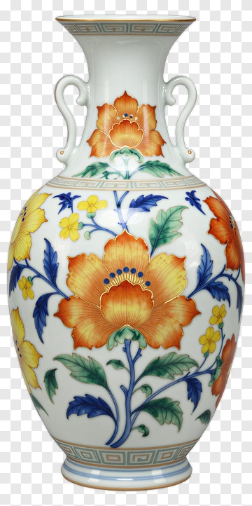 Decorative Floral Vase PNG