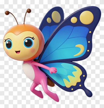 Cartoon Butterfly Character PNG