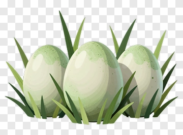 Decorative Easter Eggs In Grass PNG