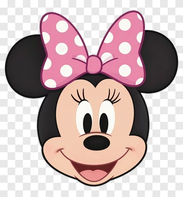 Minnie Mouse Face With Pink Polka Dot Bow PNG