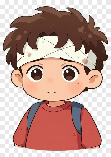 Cartoon Boy With Headband PNG