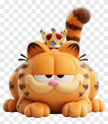 Cartoon Cat With Crown PNG